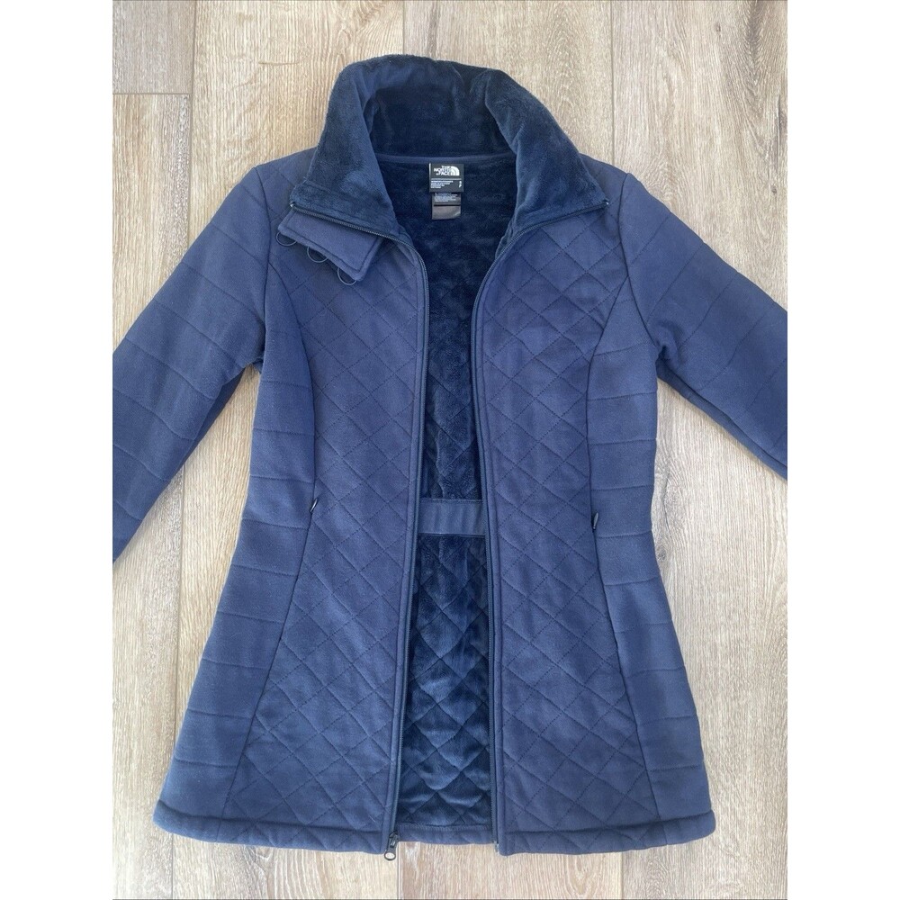 The North Face Womens Navy Diamond Quilted  Zip Insulated Jacket Small Caroluna